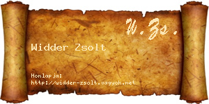 Widder Zsolt névjegykártya